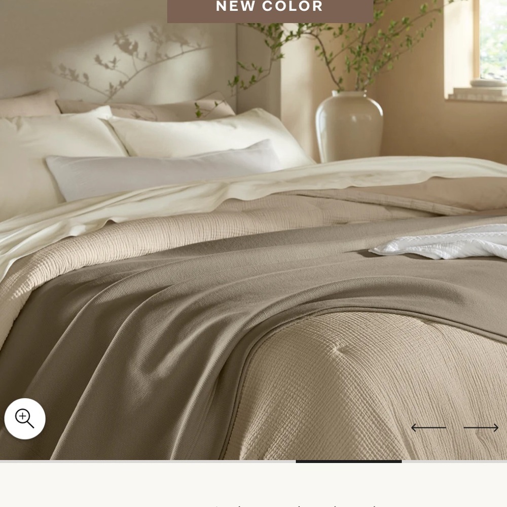 Boll & Branch Essential Bed Blanket Full/Queen Oak Organic Cotton NWOT